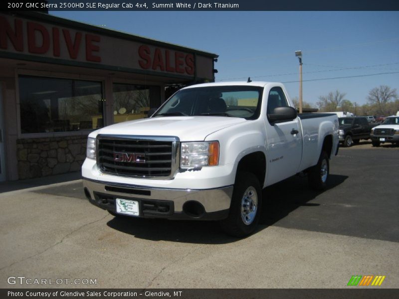 Summit White / Dark Titanium 2007 GMC Sierra 2500HD SLE Regular Cab 4x4