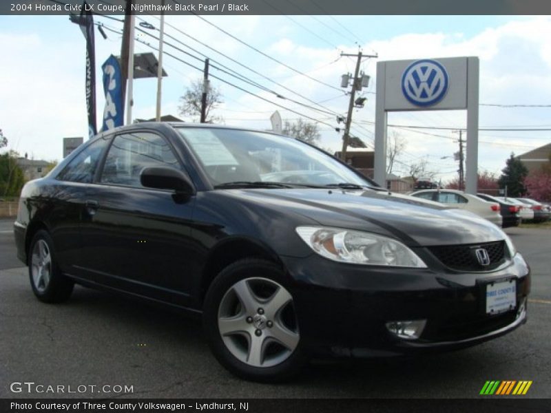 Nighthawk Black Pearl / Black 2004 Honda Civic LX Coupe