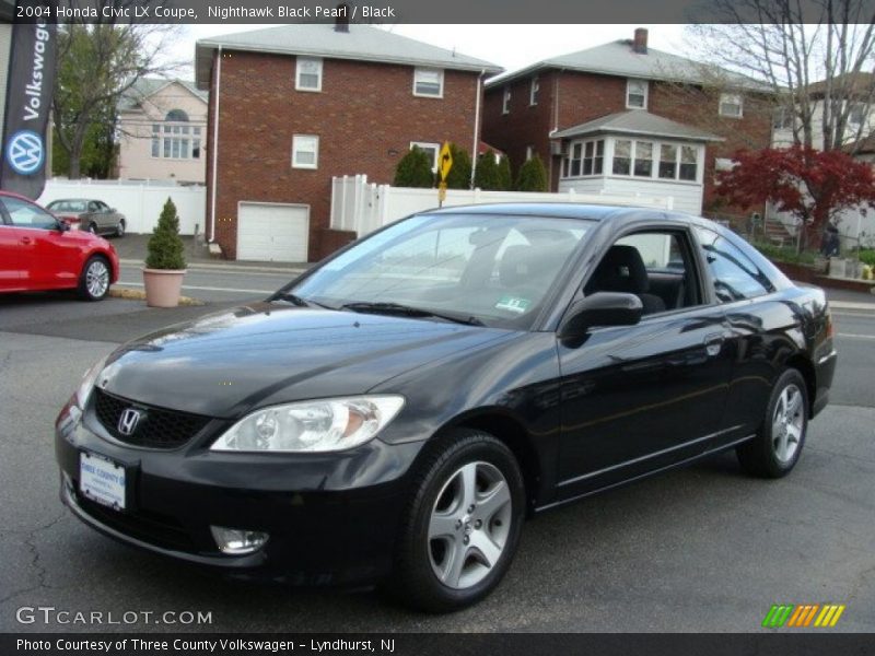 Nighthawk Black Pearl / Black 2004 Honda Civic LX Coupe