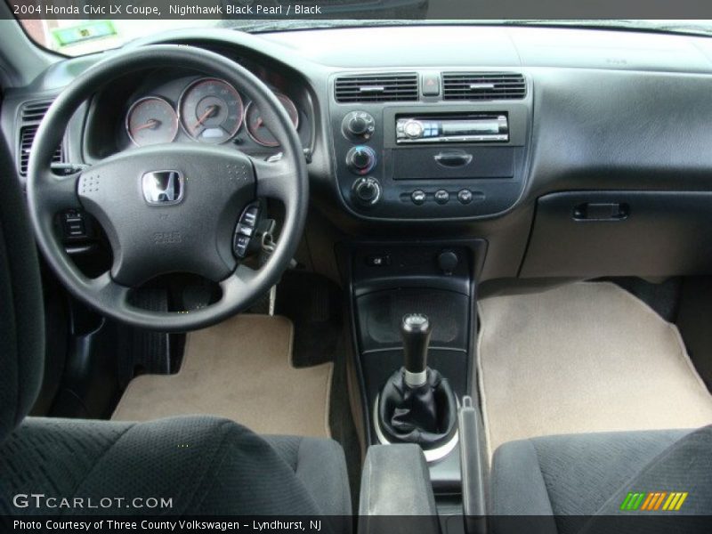 Nighthawk Black Pearl / Black 2004 Honda Civic LX Coupe