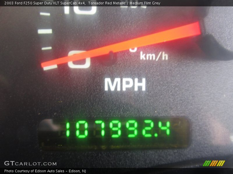 Toreador Red Metallic / Medium Flint Grey 2003 Ford F250 Super Duty XLT SuperCab 4x4