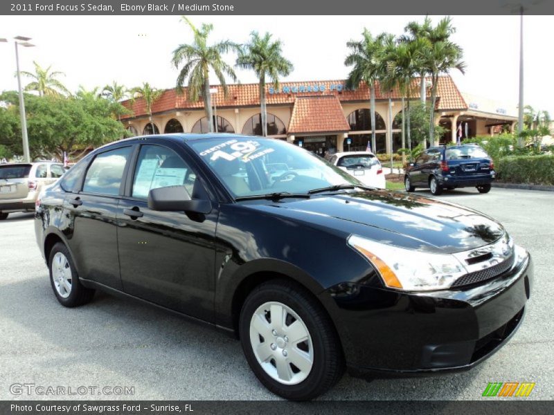 Ebony Black / Medium Stone 2011 Ford Focus S Sedan