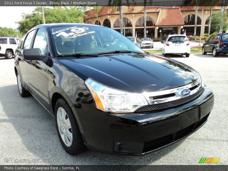 Ebony Black / Medium Stone 2011 Ford Focus S Sedan
