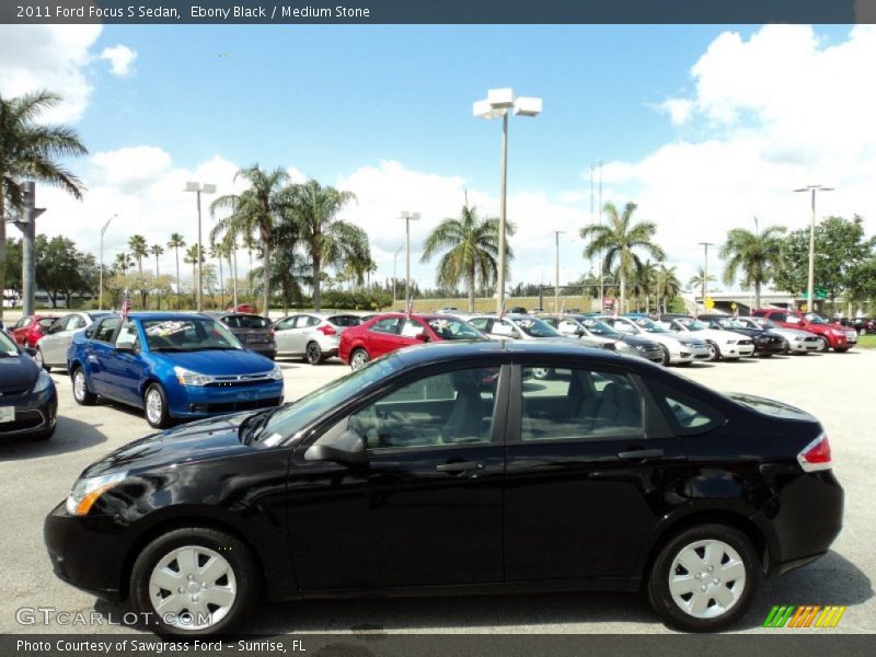 Ebony Black / Medium Stone 2011 Ford Focus S Sedan