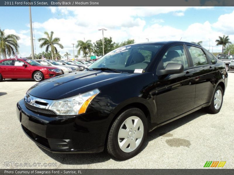 Ebony Black / Medium Stone 2011 Ford Focus S Sedan