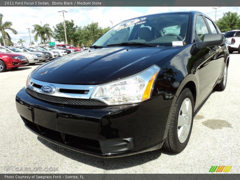 Ebony Black / Medium Stone 2011 Ford Focus S Sedan