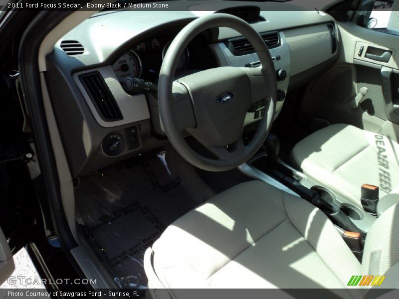 Ebony Black / Medium Stone 2011 Ford Focus S Sedan