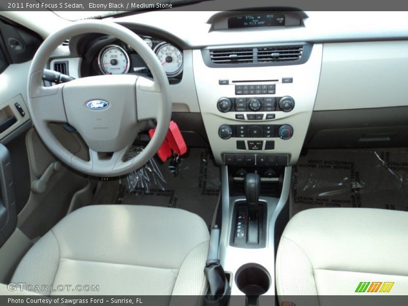 Ebony Black / Medium Stone 2011 Ford Focus S Sedan