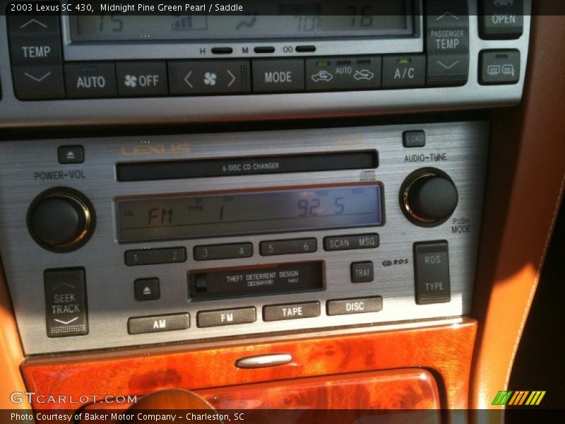 Midnight Pine Green Pearl / Saddle 2003 Lexus SC 430