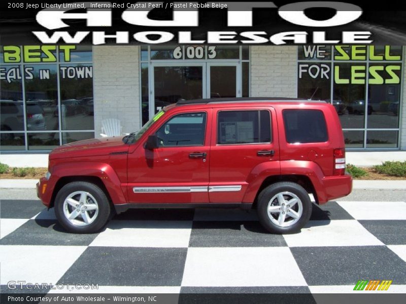Inferno Red Crystal Pearl / Pastel Pebble Beige 2008 Jeep Liberty Limited