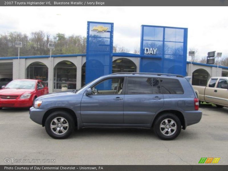 Bluestone Metallic / Ivory Beige 2007 Toyota Highlander V6