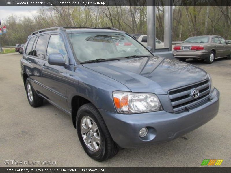 Bluestone Metallic / Ivory Beige 2007 Toyota Highlander V6