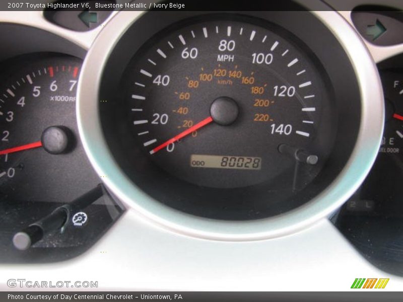 Bluestone Metallic / Ivory Beige 2007 Toyota Highlander V6