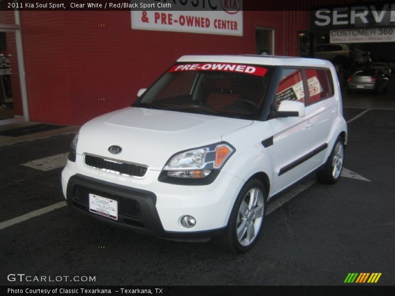 Clear White / Red/Black Sport Cloth 2011 Kia Soul Sport