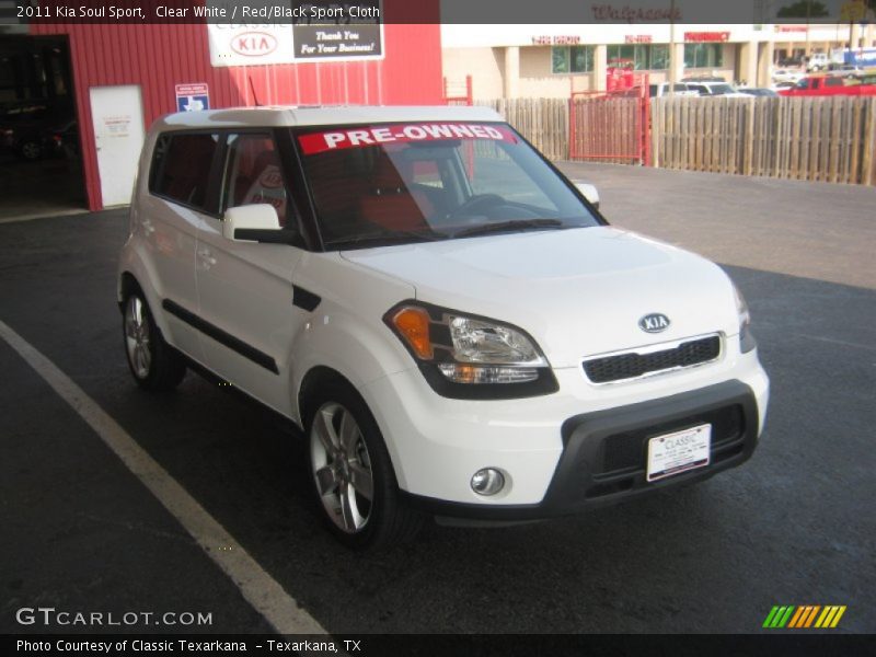 Clear White / Red/Black Sport Cloth 2011 Kia Soul Sport