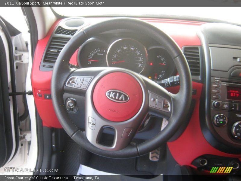 Clear White / Red/Black Sport Cloth 2011 Kia Soul Sport