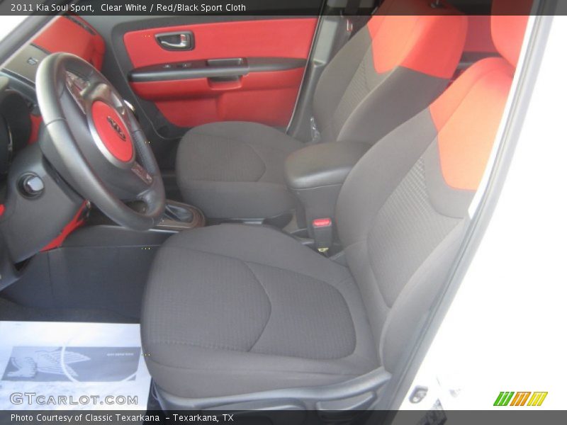 Clear White / Red/Black Sport Cloth 2011 Kia Soul Sport