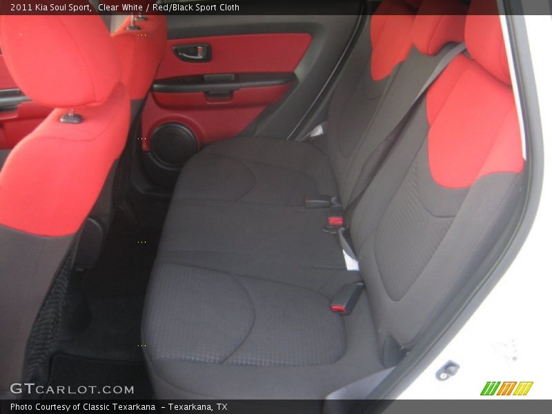 Clear White / Red/Black Sport Cloth 2011 Kia Soul Sport