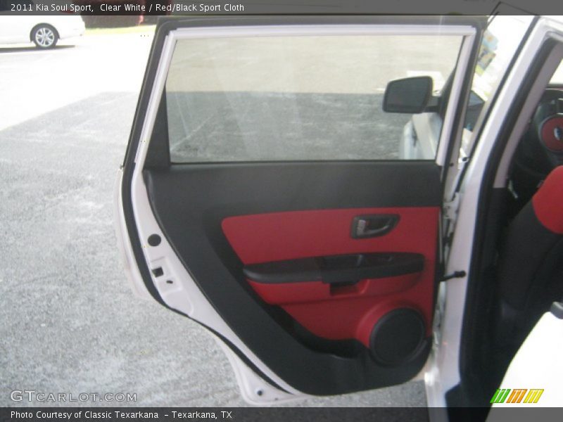 Clear White / Red/Black Sport Cloth 2011 Kia Soul Sport