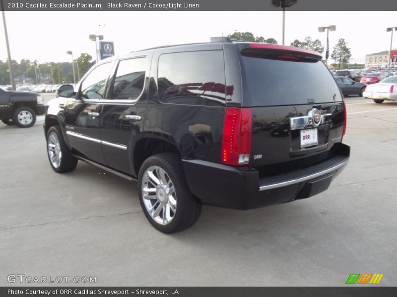 Black Raven / Cocoa/Light Linen 2010 Cadillac Escalade Platinum
