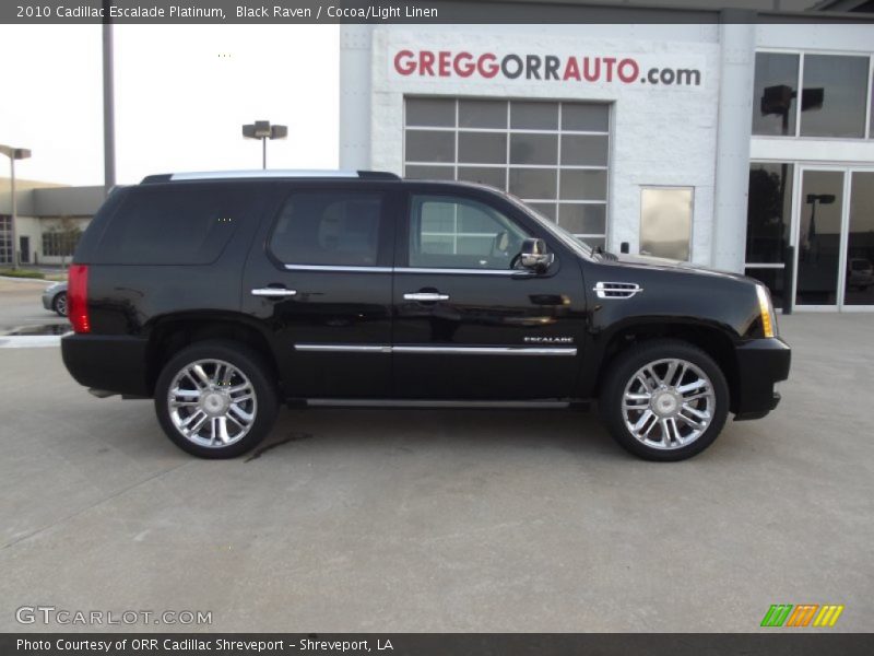 Black Raven / Cocoa/Light Linen 2010 Cadillac Escalade Platinum