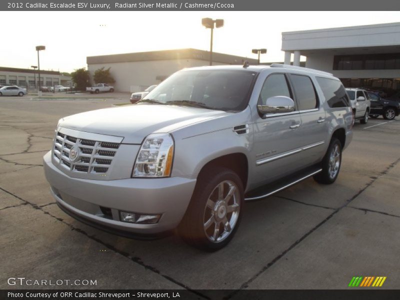 Radiant Silver Metallic / Cashmere/Cocoa 2012 Cadillac Escalade ESV Luxury