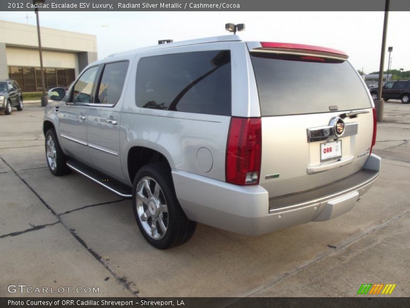 Radiant Silver Metallic / Cashmere/Cocoa 2012 Cadillac Escalade ESV Luxury