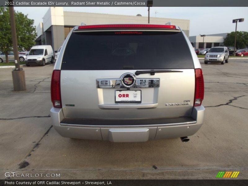 Radiant Silver Metallic / Cashmere/Cocoa 2012 Cadillac Escalade ESV Luxury