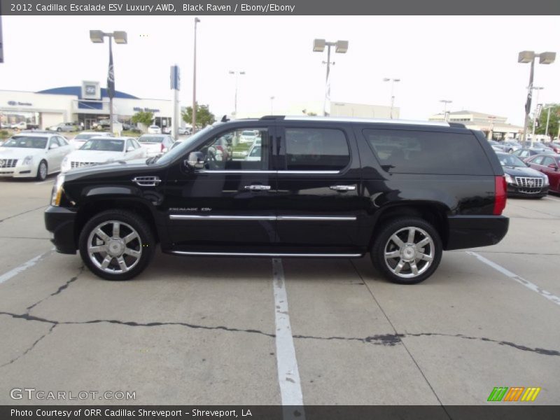 Black Raven / Ebony/Ebony 2012 Cadillac Escalade ESV Luxury AWD