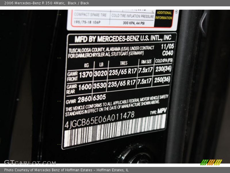 Black / Black 2006 Mercedes-Benz R 350 4Matic