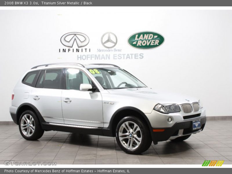 Titanium Silver Metallic / Black 2008 BMW X3 3.0si