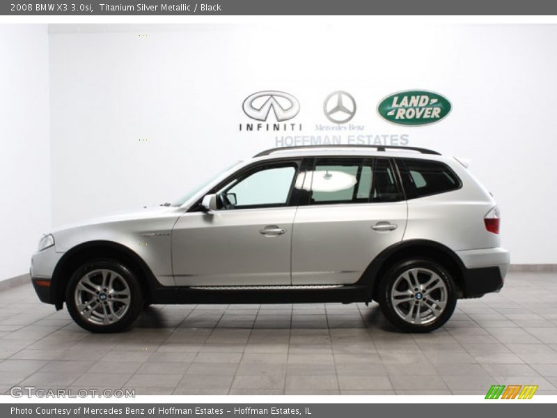 Titanium Silver Metallic / Black 2008 BMW X3 3.0si