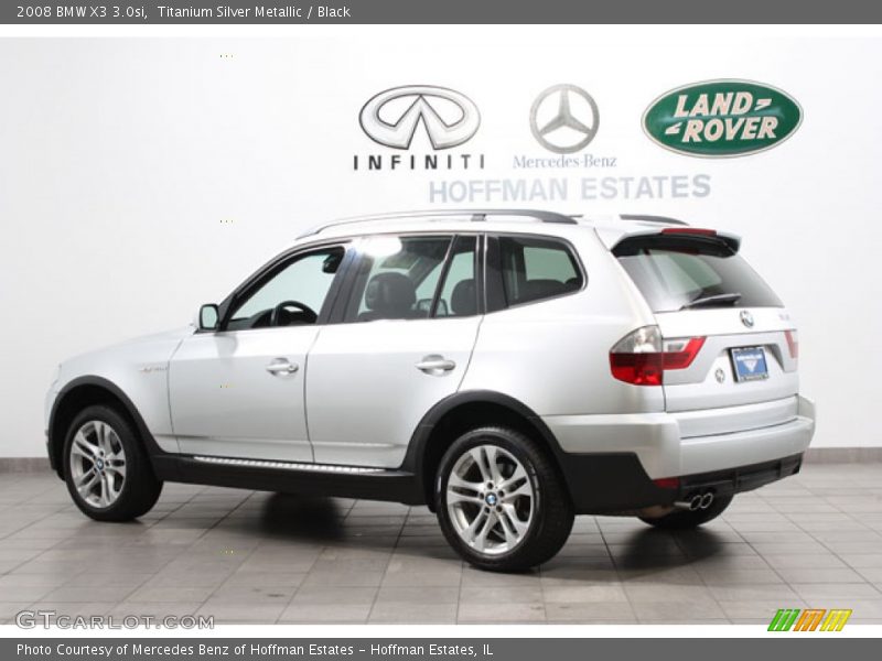 Titanium Silver Metallic / Black 2008 BMW X3 3.0si