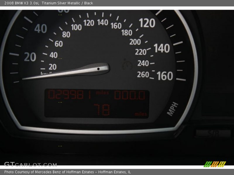 Titanium Silver Metallic / Black 2008 BMW X3 3.0si