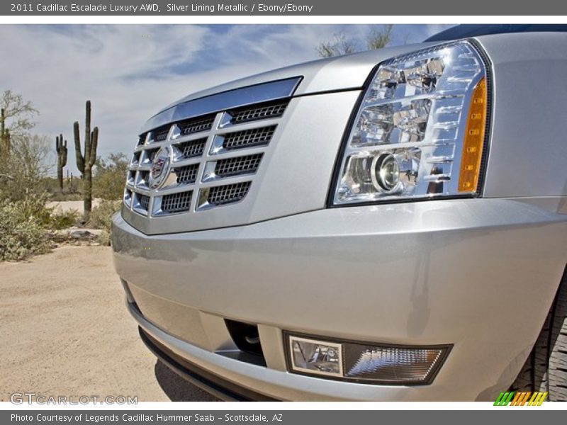 Silver Lining Metallic / Ebony/Ebony 2011 Cadillac Escalade Luxury AWD