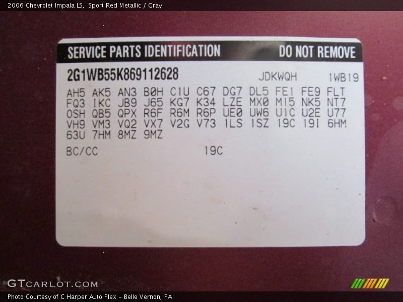 Sport Red Metallic / Gray 2006 Chevrolet Impala LS