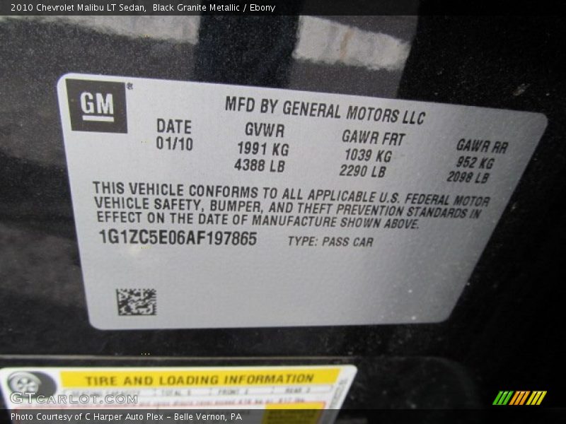 Black Granite Metallic / Ebony 2010 Chevrolet Malibu LT Sedan