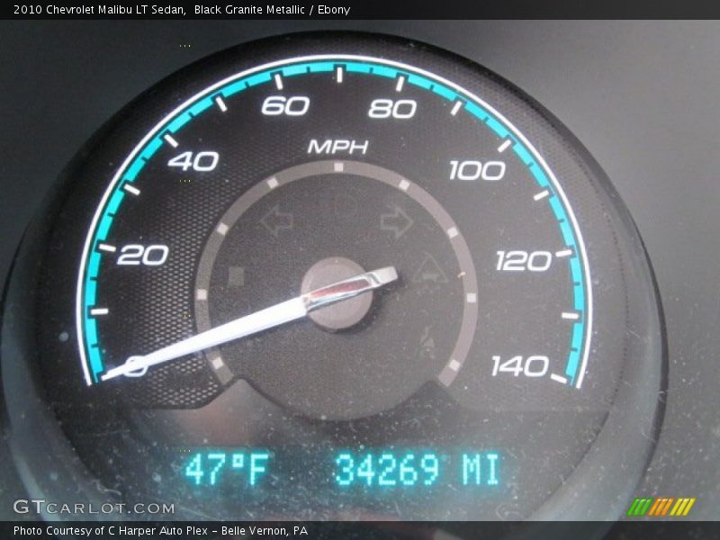 Black Granite Metallic / Ebony 2010 Chevrolet Malibu LT Sedan