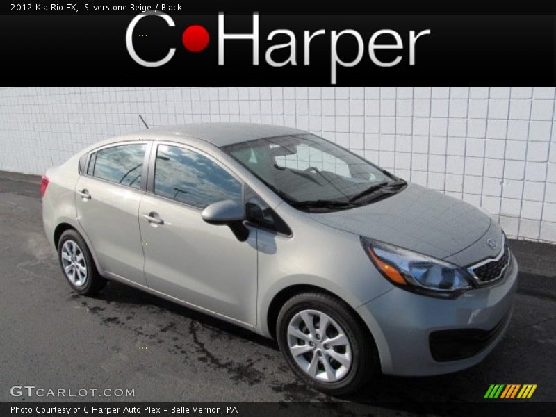 Silverstone Beige / Black 2012 Kia Rio EX