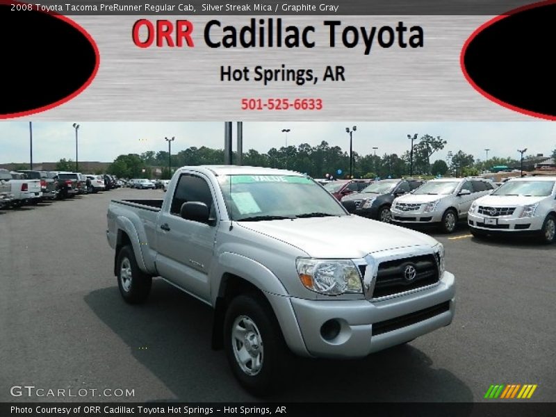 Silver Streak Mica / Graphite Gray 2008 Toyota Tacoma PreRunner Regular Cab