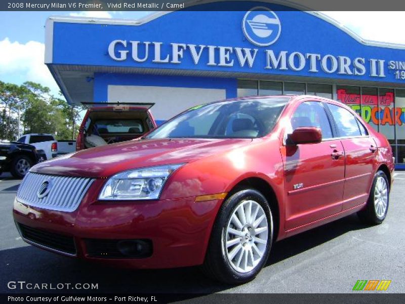 Vivid Red Metallic / Camel 2008 Mercury Milan V6 Premier