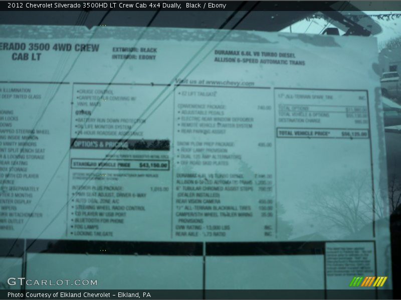 Black / Ebony 2012 Chevrolet Silverado 3500HD LT Crew Cab 4x4 Dually