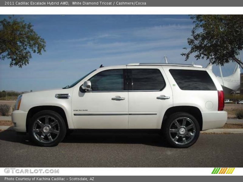 White Diamond Tricoat / Cashmere/Cocoa 2011 Cadillac Escalade Hybrid AWD