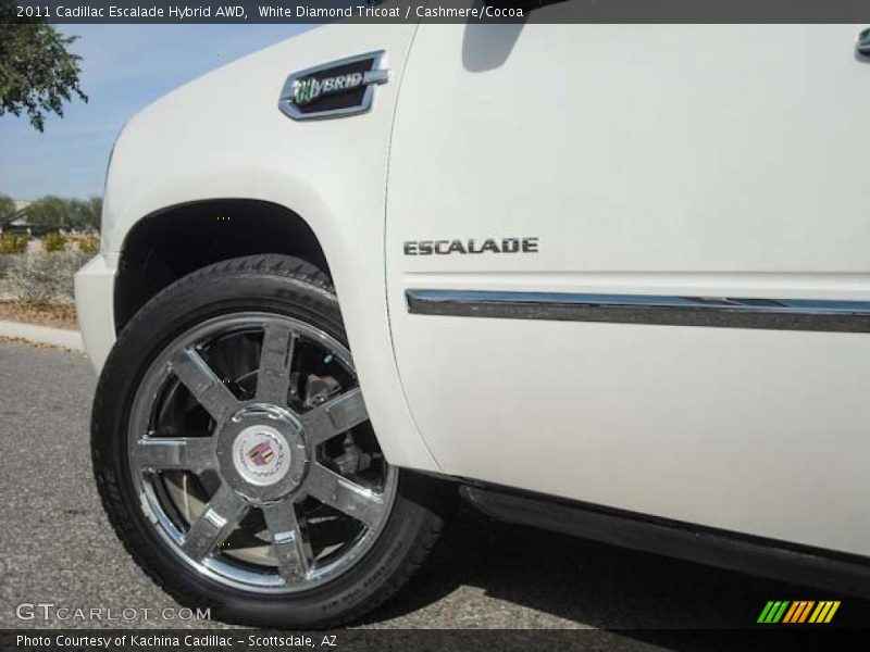 White Diamond Tricoat / Cashmere/Cocoa 2011 Cadillac Escalade Hybrid AWD