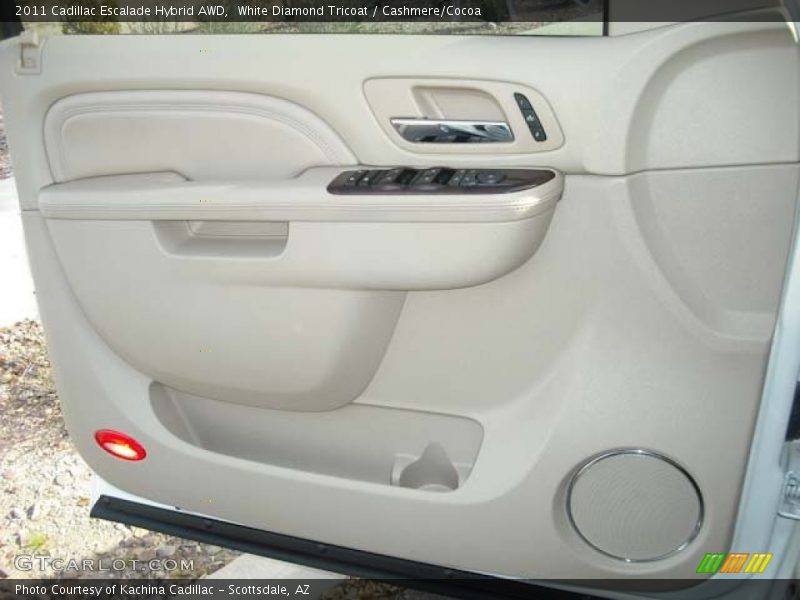 White Diamond Tricoat / Cashmere/Cocoa 2011 Cadillac Escalade Hybrid AWD