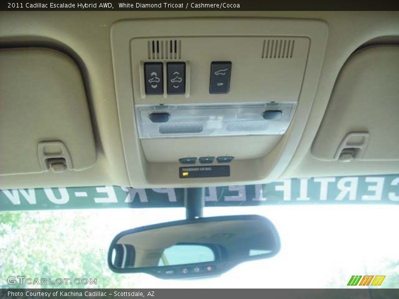 White Diamond Tricoat / Cashmere/Cocoa 2011 Cadillac Escalade Hybrid AWD