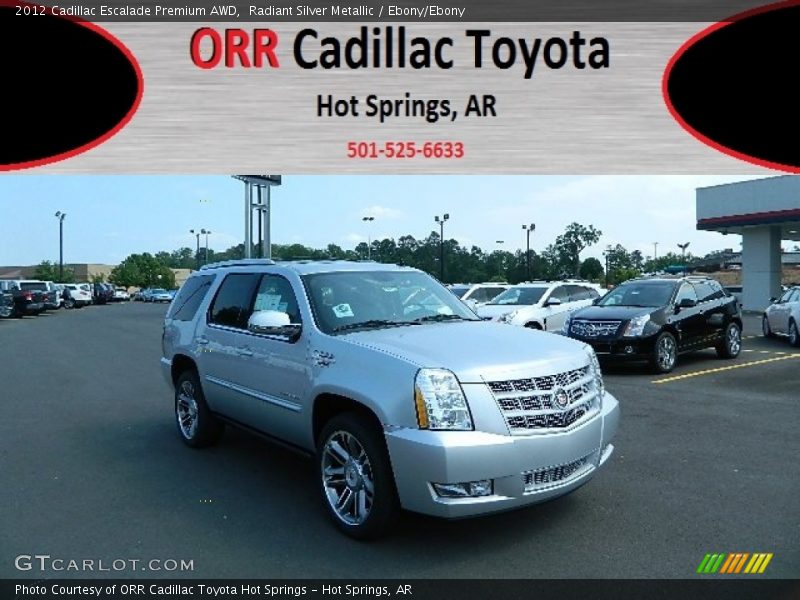 Radiant Silver Metallic / Ebony/Ebony 2012 Cadillac Escalade Premium AWD