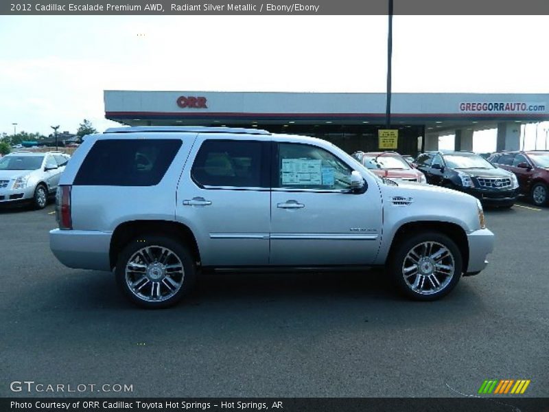 Radiant Silver Metallic / Ebony/Ebony 2012 Cadillac Escalade Premium AWD