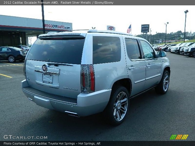 Radiant Silver Metallic / Ebony/Ebony 2012 Cadillac Escalade Premium AWD