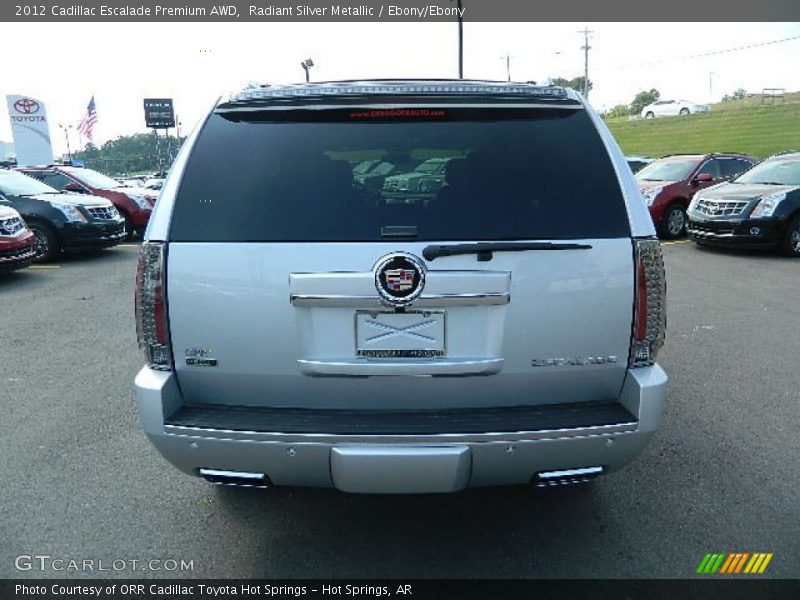Radiant Silver Metallic / Ebony/Ebony 2012 Cadillac Escalade Premium AWD